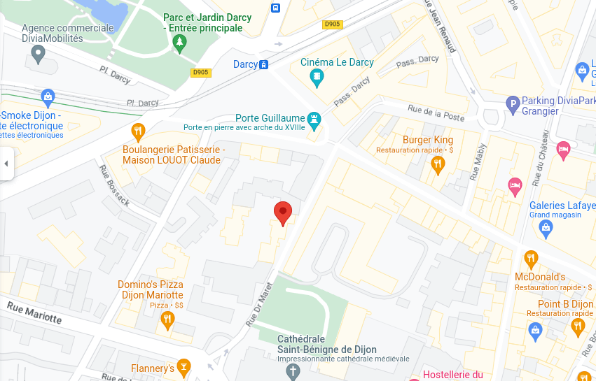 Localisation maps du cabinet de psychothérapie à Dijon.